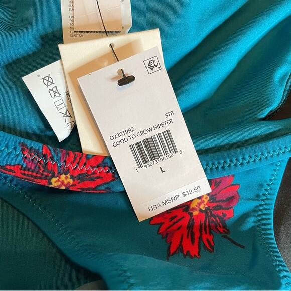 Volcom Good To Grow V-Neck Top & Hipster Bottom - Stormy Blue Women’s Sz L NWT - Picture 6 of 14